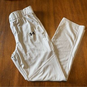 Under Armour men’s baseball pants gray with black logo size Large Heatgear